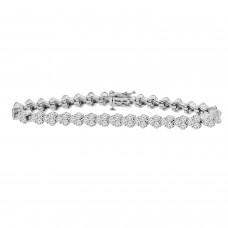 8.51 ct Ladies Round Cut Diamond Tennis Bracelet in 14 kt White Gold 